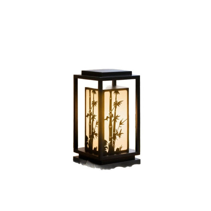 Japanese-Inspired LED Outdoor Lantern With Wooden Frame Kalsten