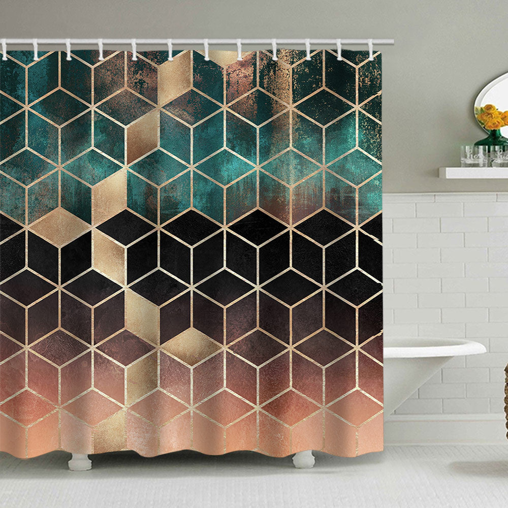 Textured Mosaic Pattern Shower Curtain Kalsten