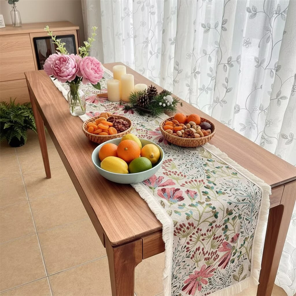 Elegant Floral Pattern Table Runner