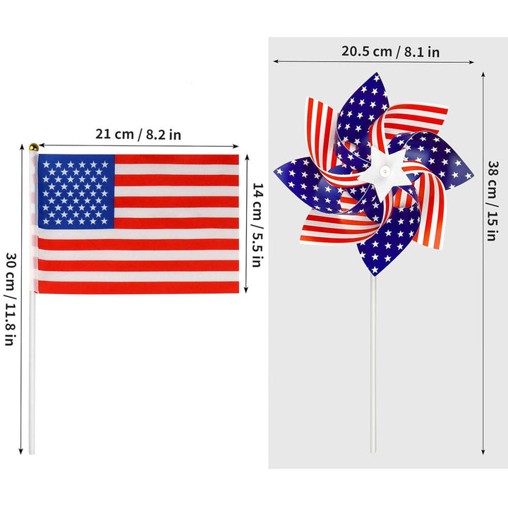 Unisex nan portable USA table flag with plastic pole and decorative tip Kalsten