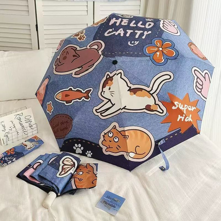 Ladies Folding Umbrella with Cute Dog Designs Kalsten
