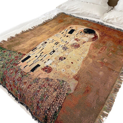 Artistic Fringed Throw Blanket