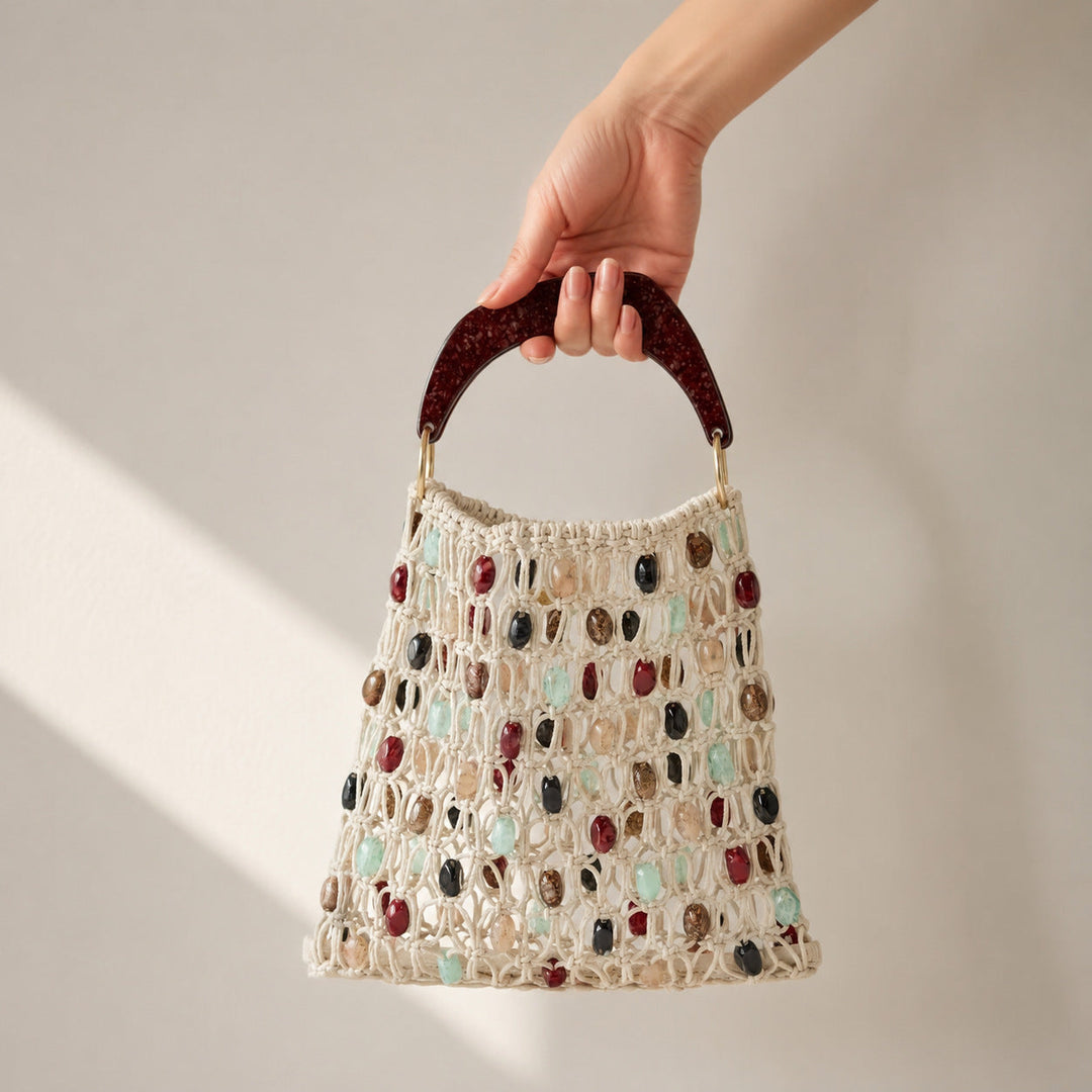 Exclusive Macrame Bag with Jewelry Details Kalsten