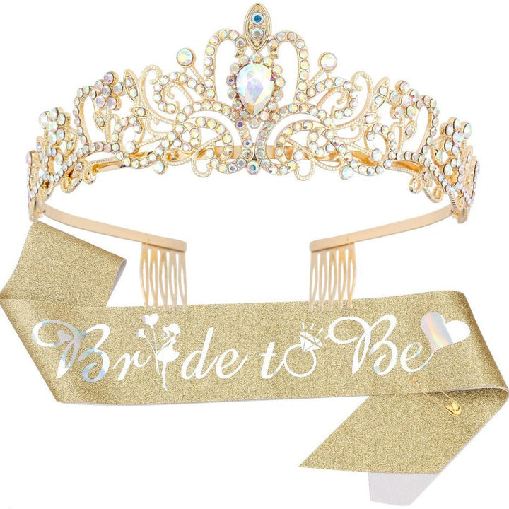 Women Elegant Tiara with Personalized Sash Kalsten