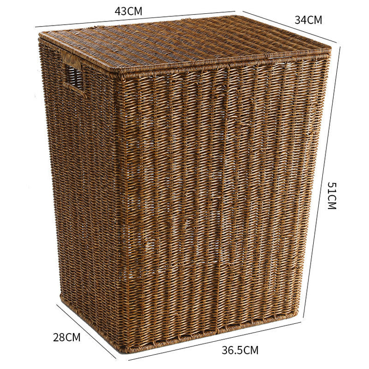 Handcrafted Rectangular Wicker Laundry Hamper Kalsten