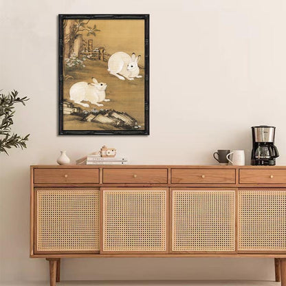 Elegant Framed Rabbit Wall Decor