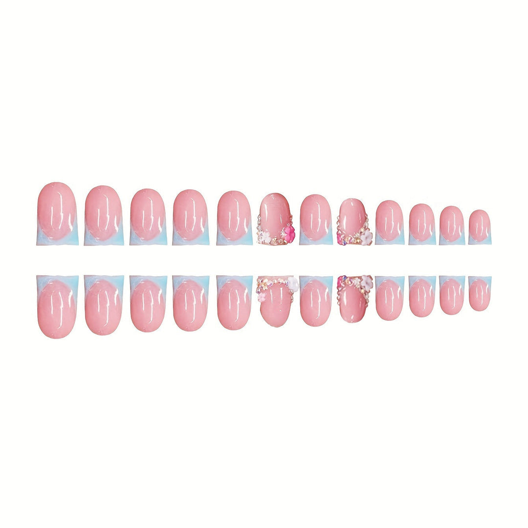 Floral Embellished Press-On Nails Kalsten
