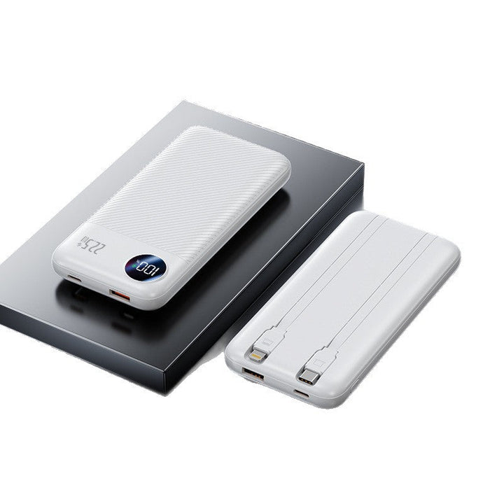 Portable power bank with integrated charging cable and digital charge level display Kalsten