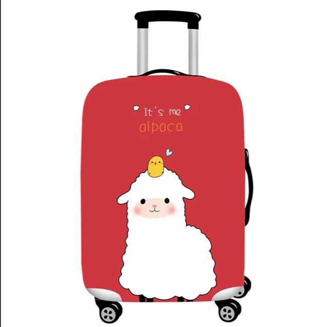 Unisex stretchable suitcase cover with cute alpaca design, elastic protective cover for hard-shell and fabric suitcases Kalsten