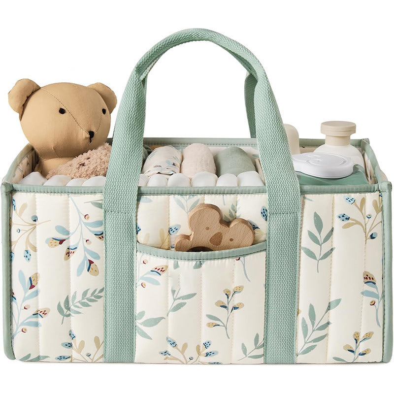 Storage basket with carrying handles and elegant floral pattern Kalsten