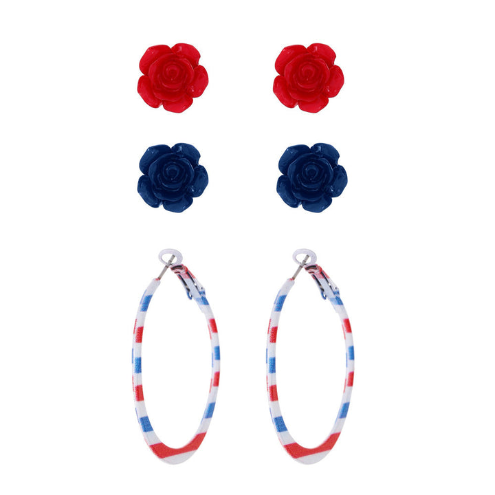 Women's nan patriotic novelty dangle hook earrings with laser-printed wooden fireworks charm Kalsten
