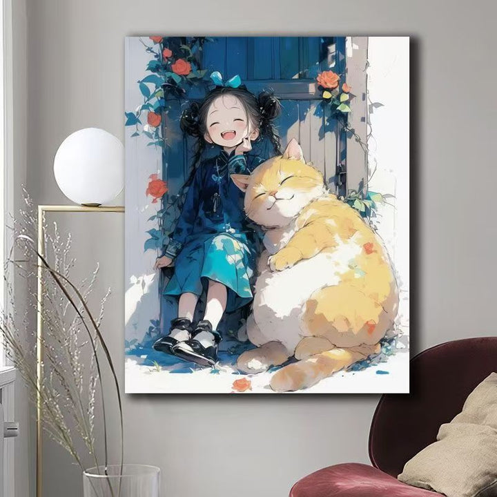 Illustrated Cat-Themed Wall Art Kalsten
