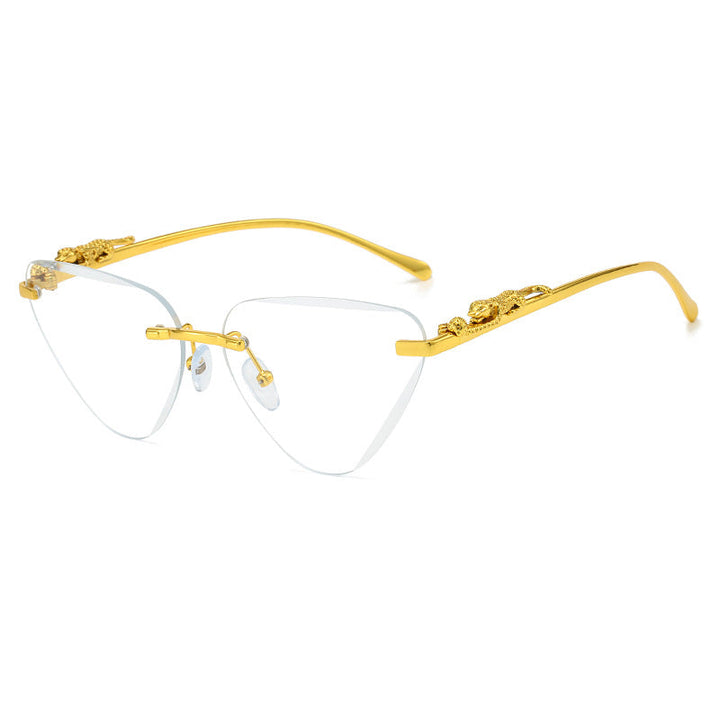 Women's Designer Sunglasses with Creative, Triangular Frame and Elegant Gold Accents Kalsten