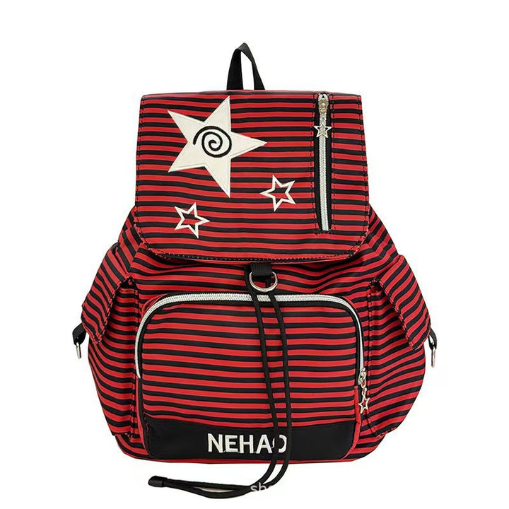 Multi-Pocket Striped Backpack Kalsten