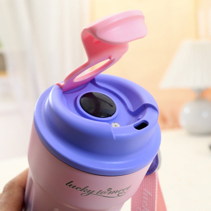 Women’s insulated cup with innovative drip protection and practical carrying handle Kalsten
