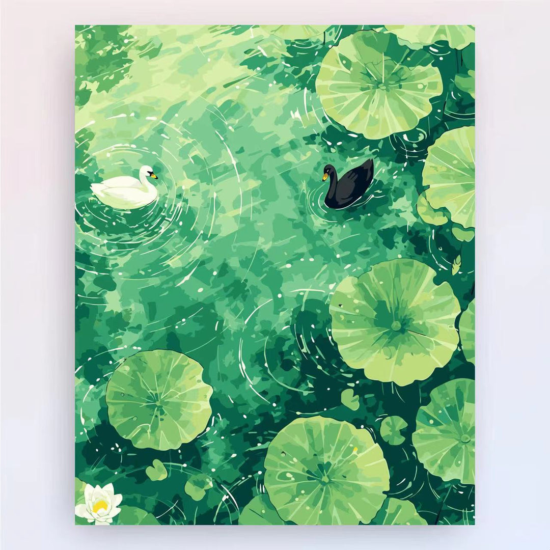Contemporary Lotus Floral Canvas Art Print Kalsten
