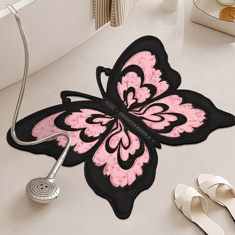 Butterfly Shaped Bathroom Rug Kalsten