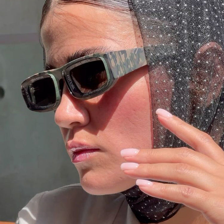 Ladies trendy rectangular sunglasses with elegant color play Kalsten
