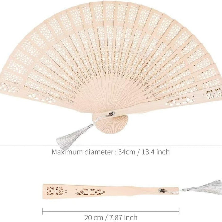 Ladies decorative and high-quality hand fan made of filigree wood Kalsten