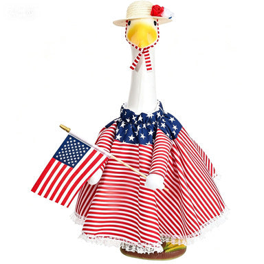 Unisex decorative fabric gander with patriotic costume and removable top hat Kalsten