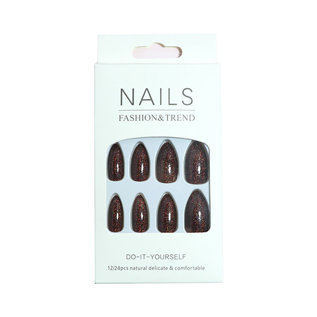 Unique Glittering Almond-Shaped Press-On Nails Kalsten