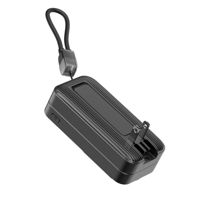 Portable power bank with integrated charging connector and practical loop Kalsten
