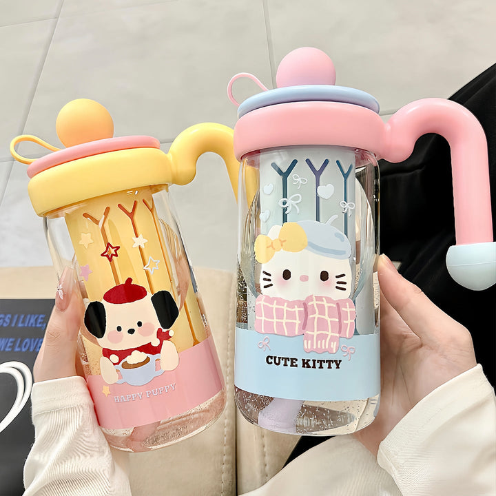 Women's water bottle with playful cat pattern Kalsten