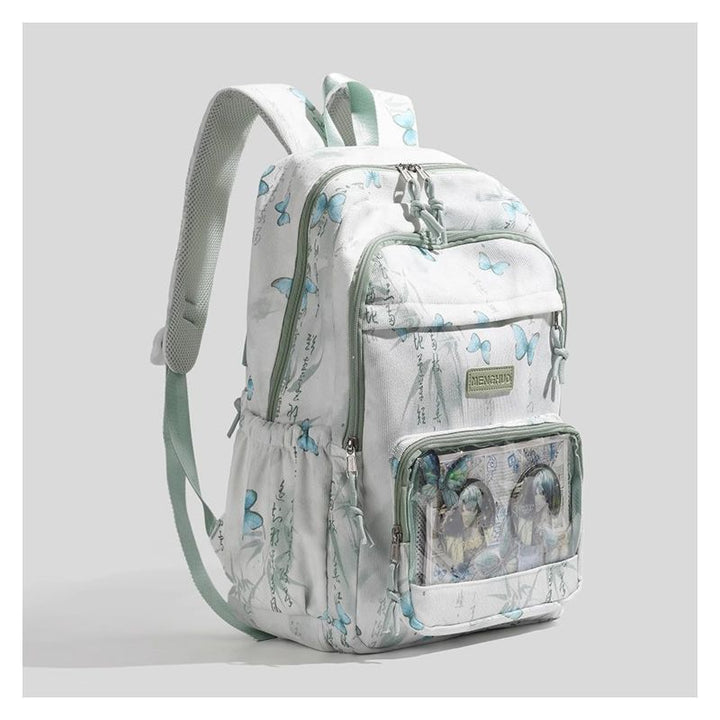 Butterfly-Printed Multi-Compartment Backpack Kalsten