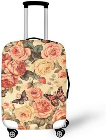 Unisex nano elastic suitcase cover with horse and sunflower motif, stretchable stretch protection for hard shell trolley with zipper Kalsten