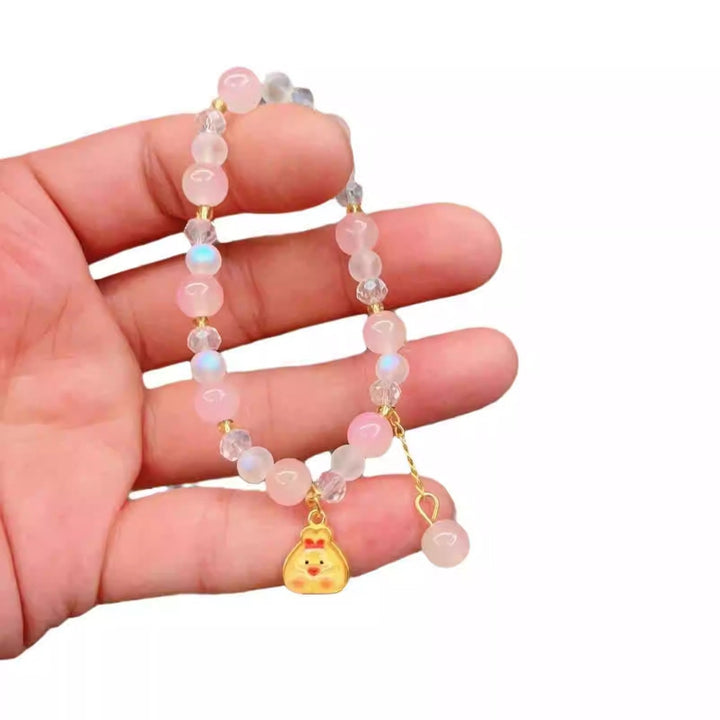 Playful bracelet with colorful glass beads and pendant Kalsten