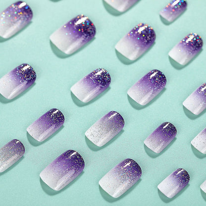 Glittering artificial nails with ombre effect Acalora