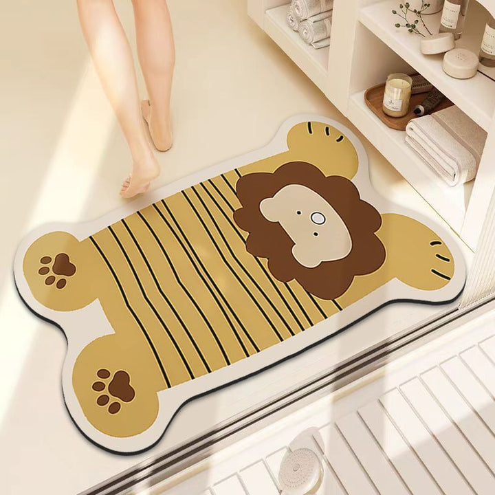 Playful Lion-Themed Bath Mat Kalsten