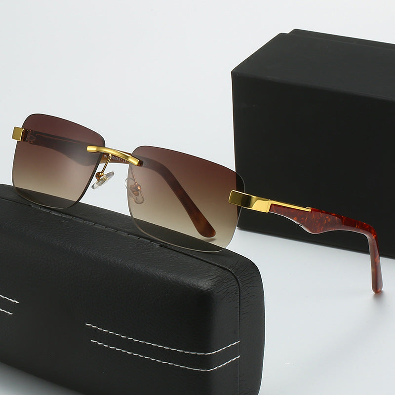 Women’s fashionable half-frame glasses with elegant metal and plastic mix Kalsten