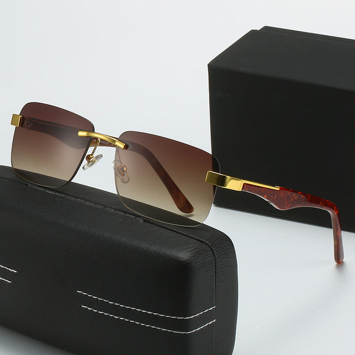 Women’s fashionable half-frame glasses with elegant metal and plastic mix Kalsten