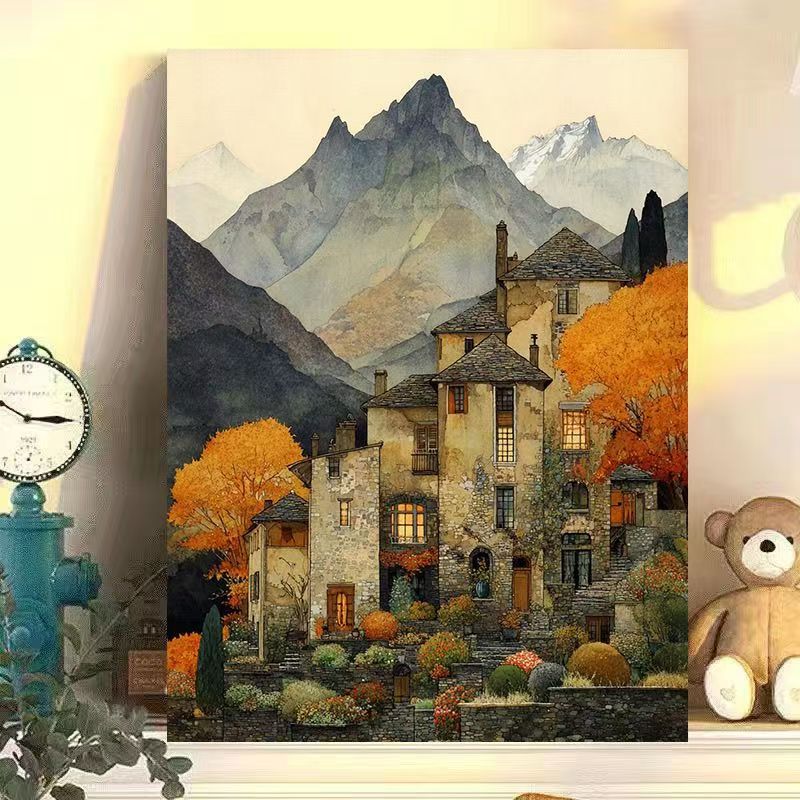 Vintage European Landscape Canvas Art Print Kalsten