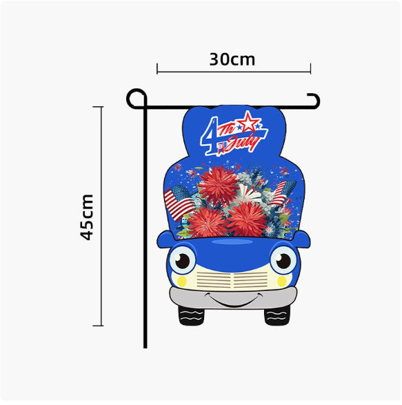 Unisex nan patriotic outdoor decorative gnome garden flag with pole sleeve Kalsten