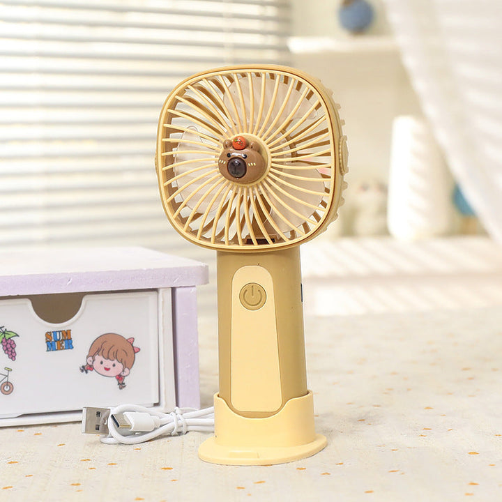 Ladies Portable Handheld Fan with Cute Bear Design Kalsten
