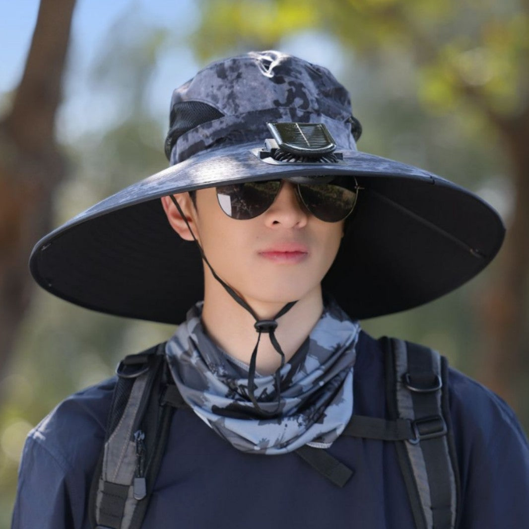 tactical fishing hat with wide brim, mesh ventilation and adjustable chin strap Kalsten