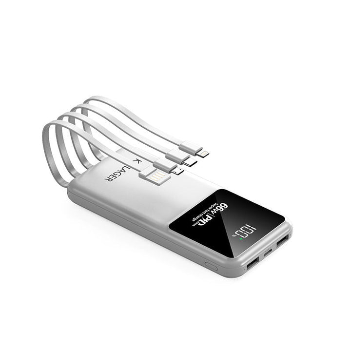 Multi-functional power bank with integrated charging cables and LCD display Kalsten
