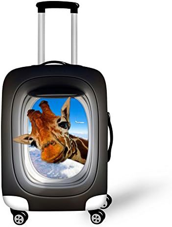 Unisex nano elastic suitcase cover with horse and sunflower motif, stretchable stretch protection for hard shell trolley with zipper Kalsten
