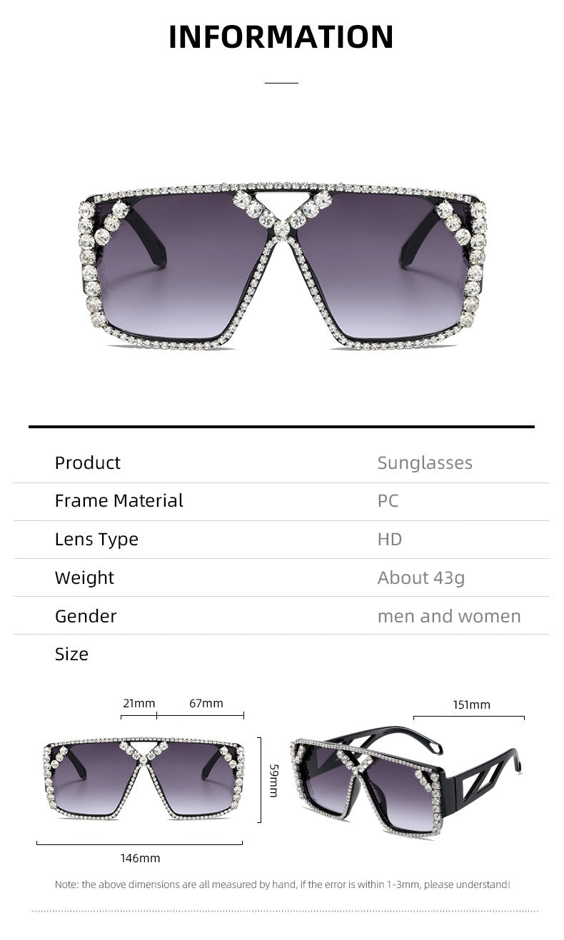 Women's Glamorous Oversized Sunglasses with Sparkling Frame and UV Protection Kalsten