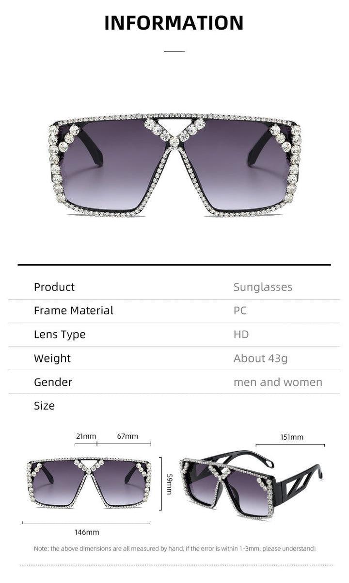 Women's Glamorous Oversized Sunglasses with Sparkling Frame and UV Protection Kalsten
