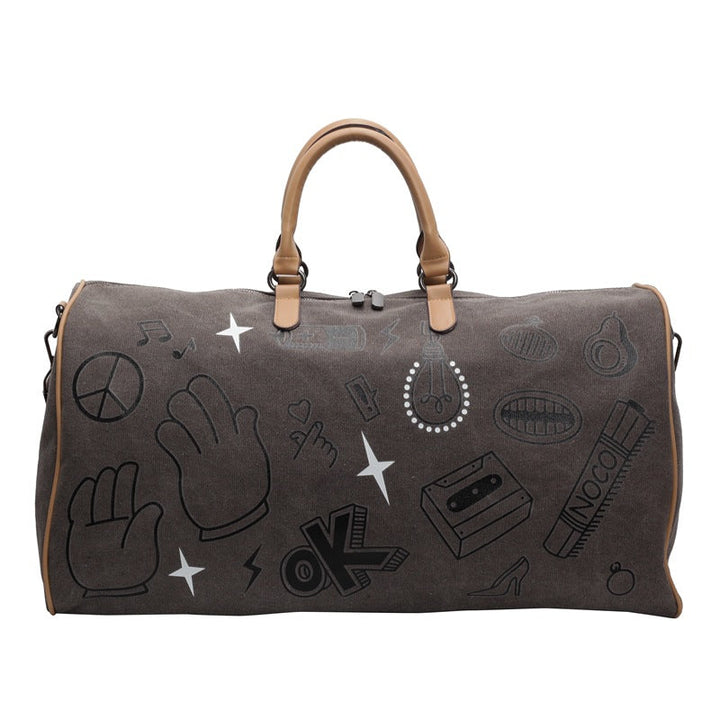 Travel bag with unique gray faux leather design Kalsten