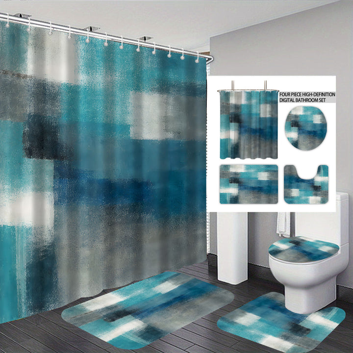 Abstract Design Four-Piece Digital Bathroom Set Kalsten