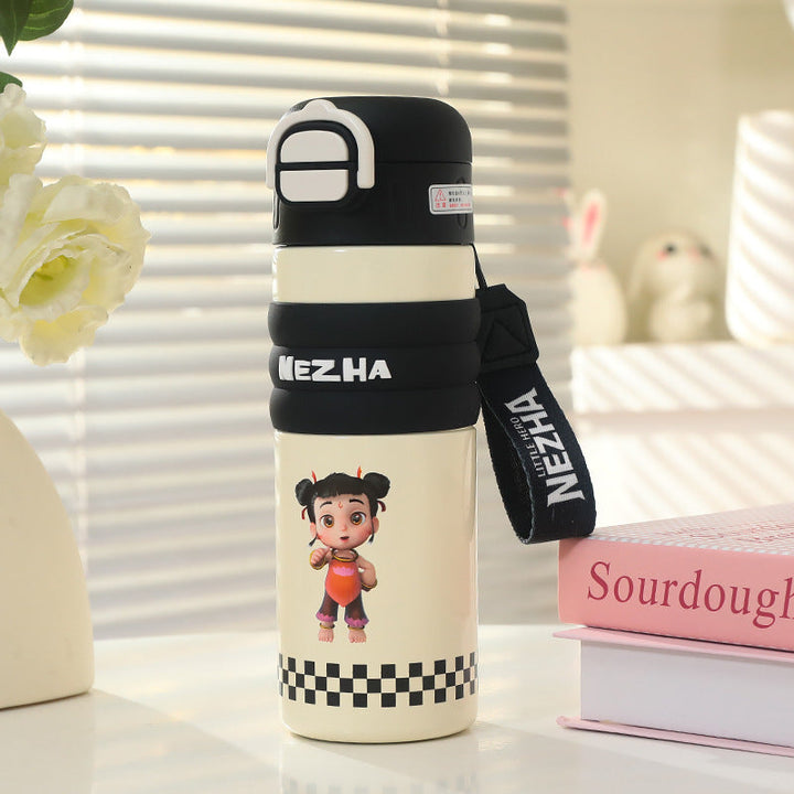 Women's Insulated Bottle with Playful Design and Practical Carry Handle Kalsten
