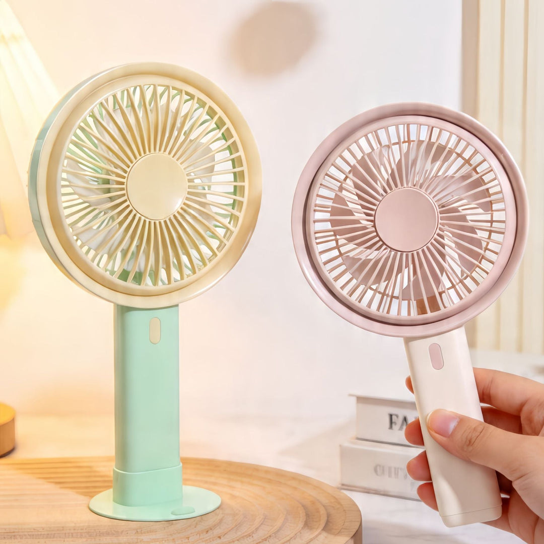Ladies portable table fan with versatile tilt adjustment and USB connection Kalsten