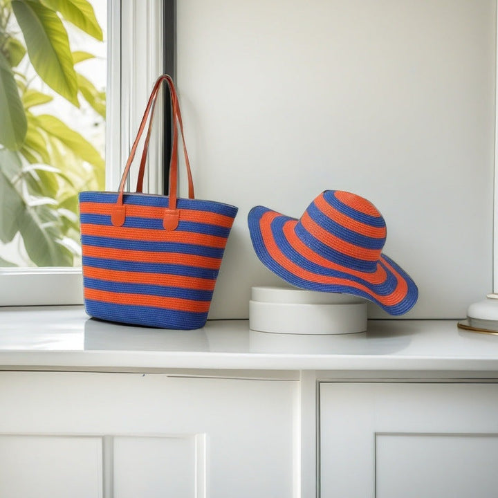 Beach bag with colorful stripes Kalsten