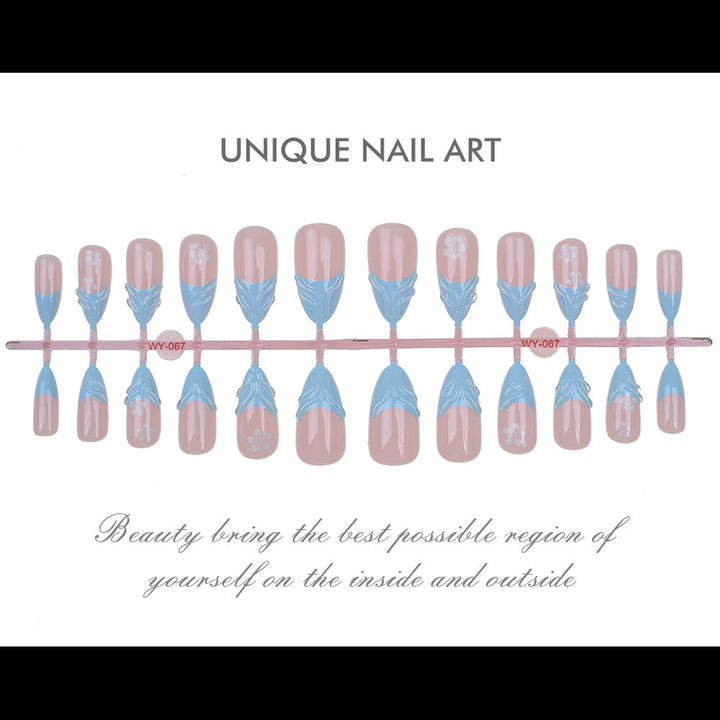 Elegant Floral-Themed Press-On Nail Art Set Kalsten