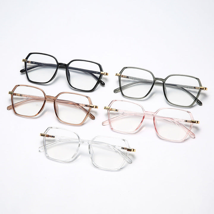 Ladies fashionable square reading glasses with golden accents Kalsten
