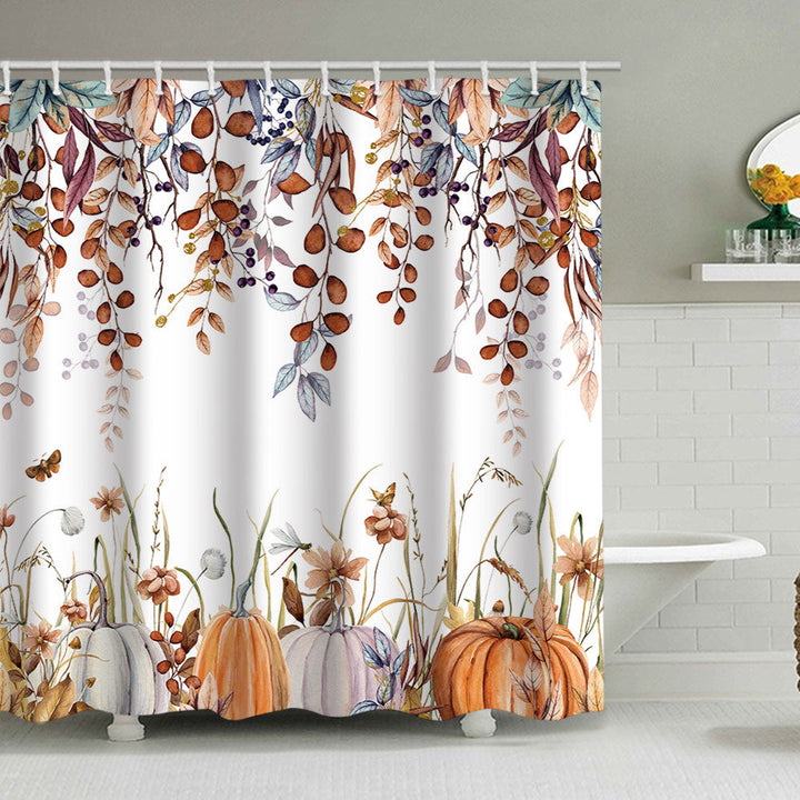 Artistic Pumpkin Print Shower Curtain Kalsten